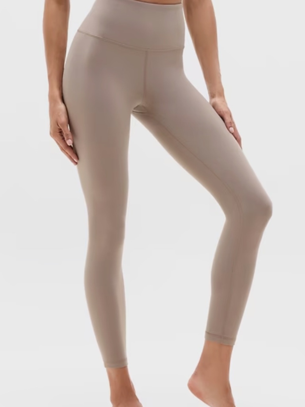 Athleta Elation Ultra High Rise 7/8 Tight Leggings Mushroom Brown Size Large - Picture 2 of 7